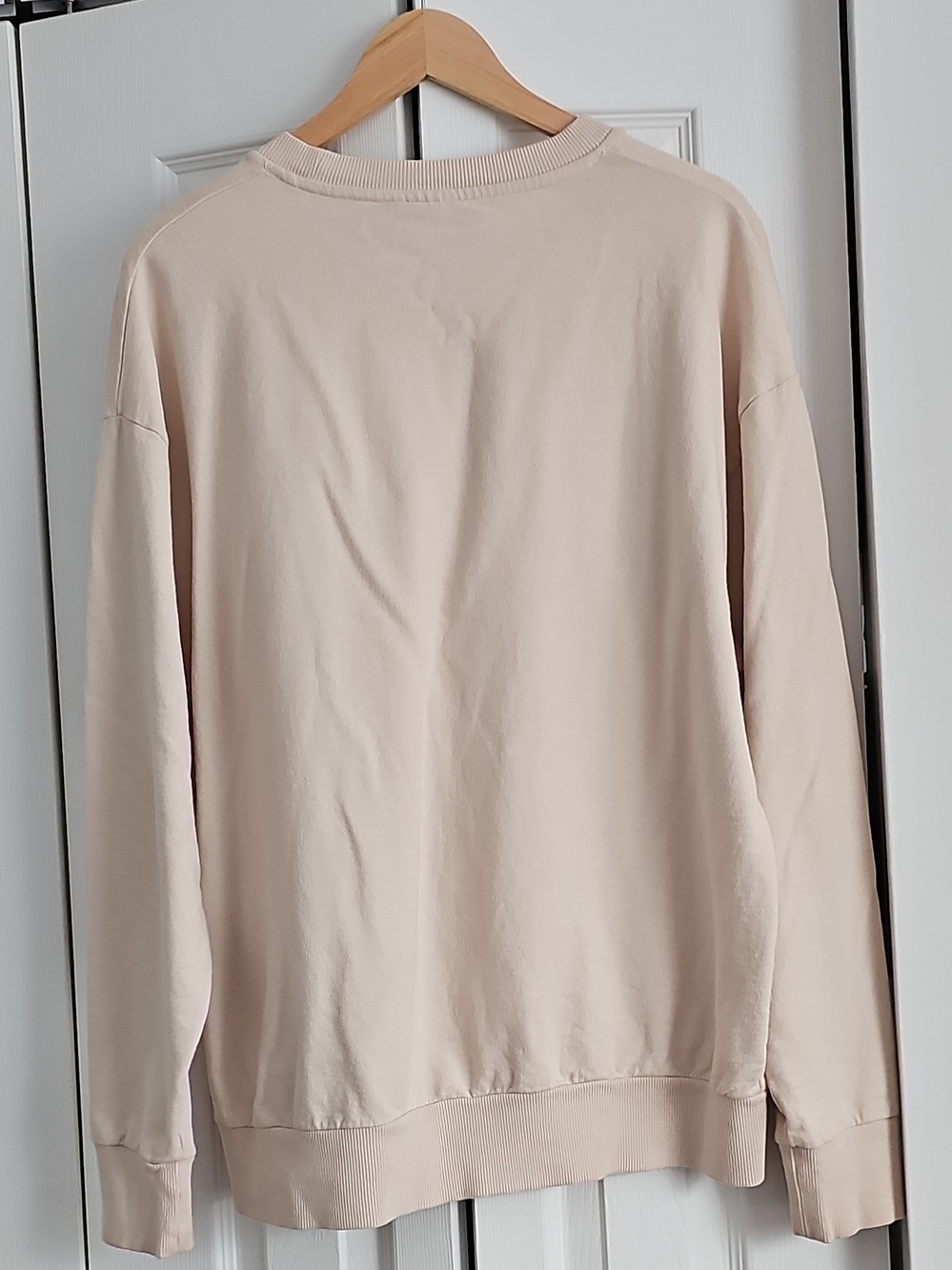 Asos Design Beige Crewneck Cotton Oversized Sweatshirt, M - Picture 2 of 4
